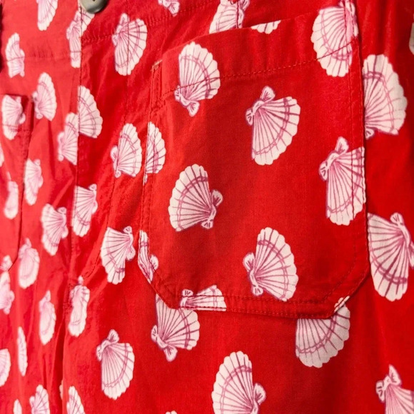 Anthropologie Maeve Colette Wide Leg Cropped Pants Seashell Beach Red 32P Petite - Picture 9 of 14